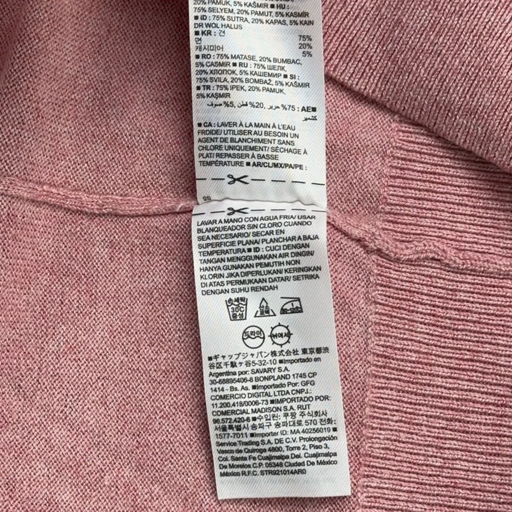 Banana Republic Mens XL Salmon Pink‎ Silk Cotton Cashmere V-Neck Sweater